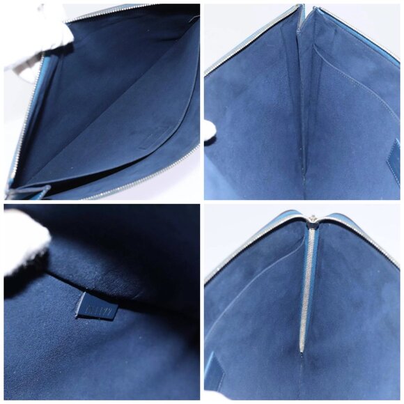 LOUIS VUITTON Epi Pochette Jules GM Clutch Bag Blue - Picture 15 of 16
